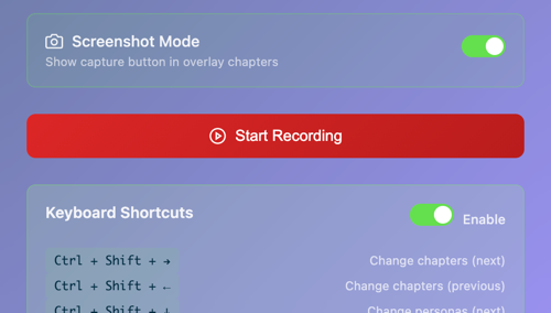 DemoMojo popup showing Start Recording button